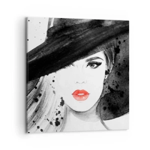 Quadro em tela - Dama de Preto - 50x50 cm