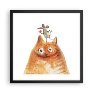 Pôster com moldura preta - Paradoxos do amor - 40x40 cm