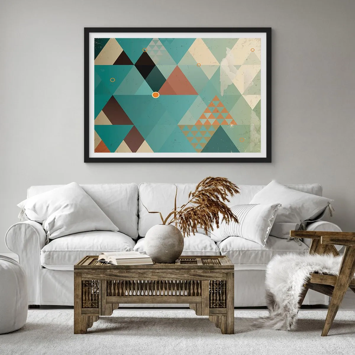 Pôster com moldura preta - A unidade de muitos, os muitos da unidade - 70x50 cm