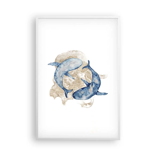 Pôster em moldura branca - Amizade ou amor? - 61x91 cm