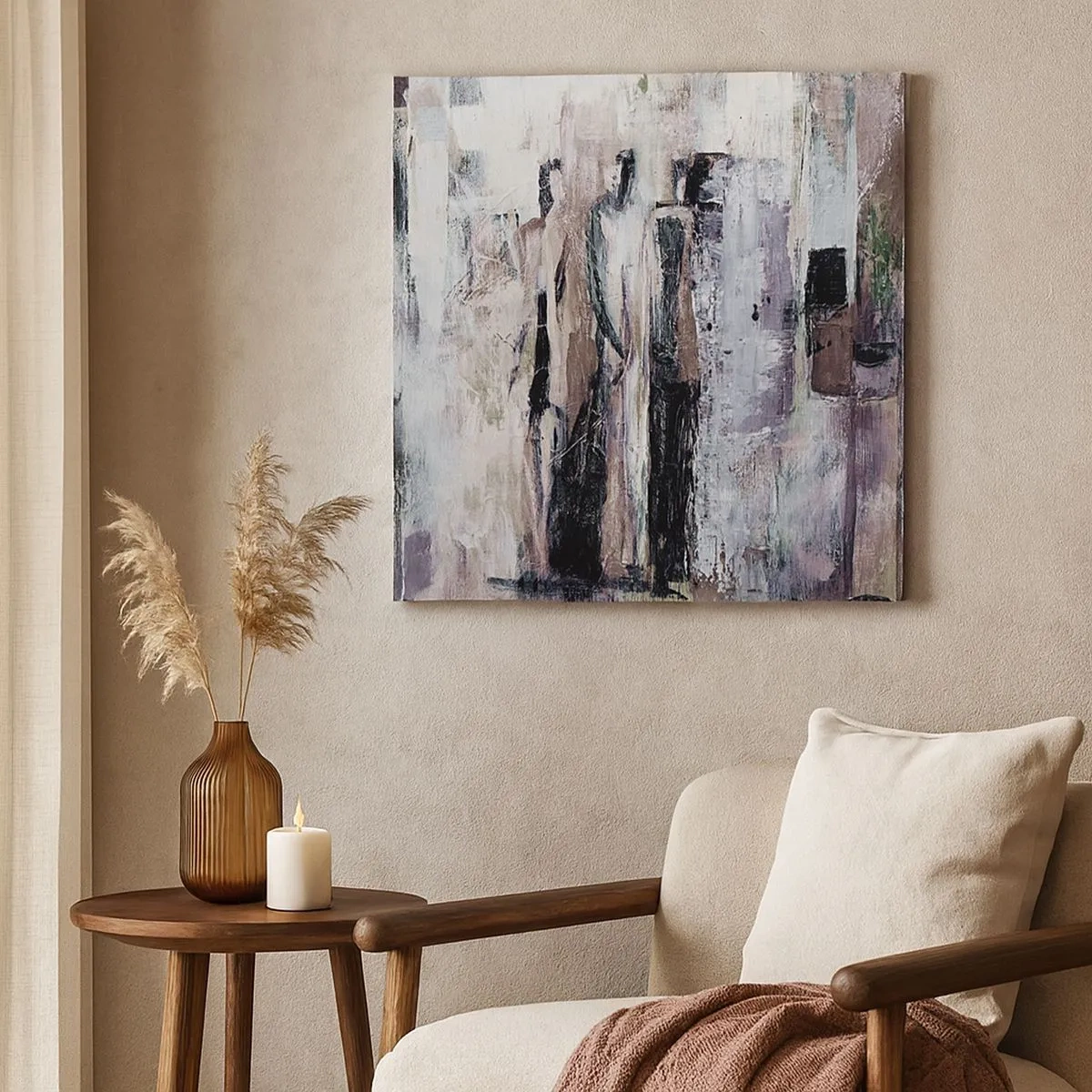 Quadro em tela - Três misteriosos - 30x30 cm