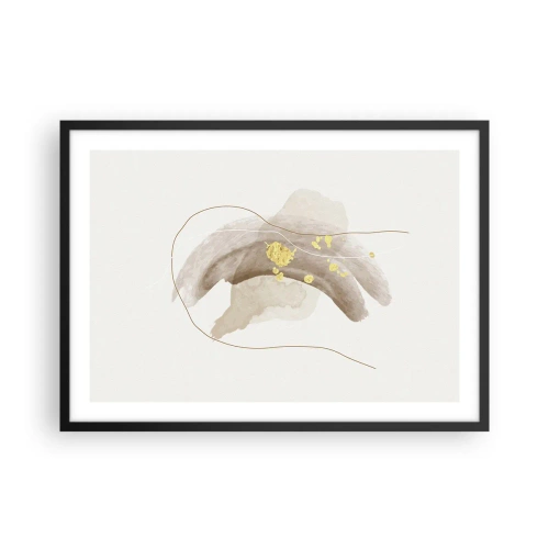 Pôster com moldura preta - Encontrado no espaço - 70x50 cm