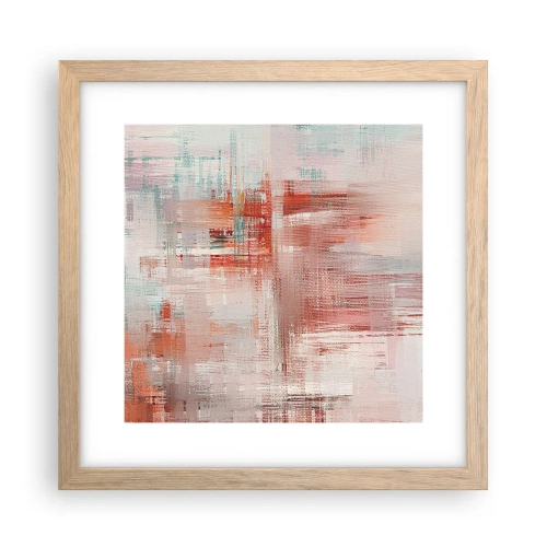 Pôster com moldura de carvalho claro - Nebuloso. Mas rosa - 30x30 cm