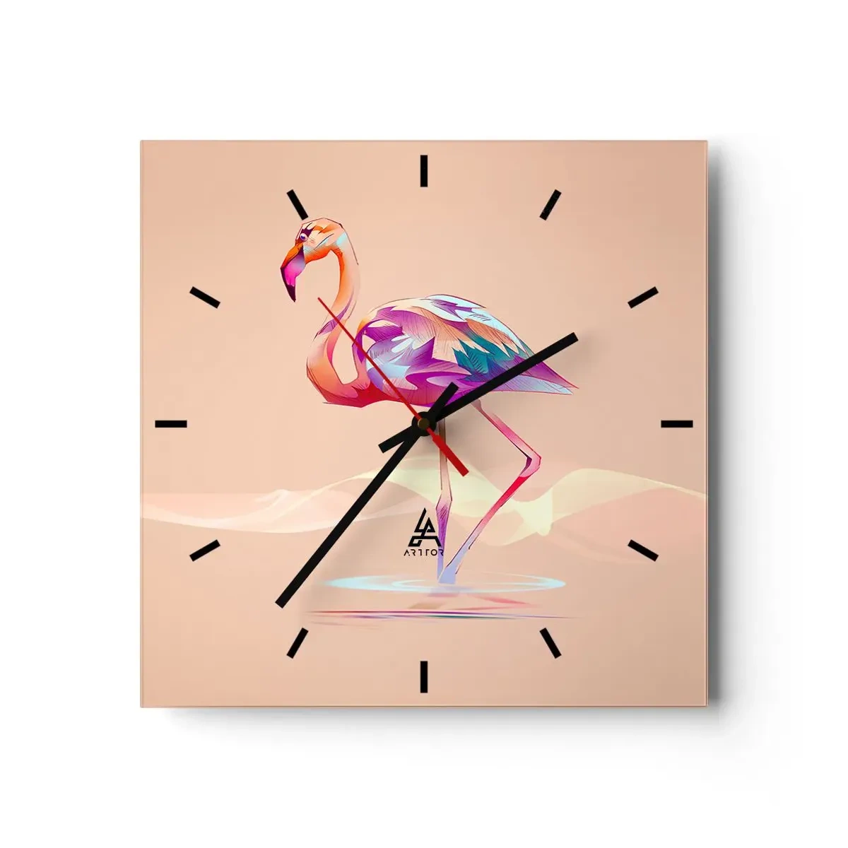 Relógio de parede - Relógio em vidro - A ave das boas emoções - 30x30 cm