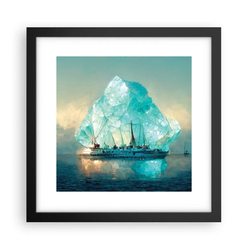 Pôster com moldura preta - Diamante Ártico - 30x30 cm