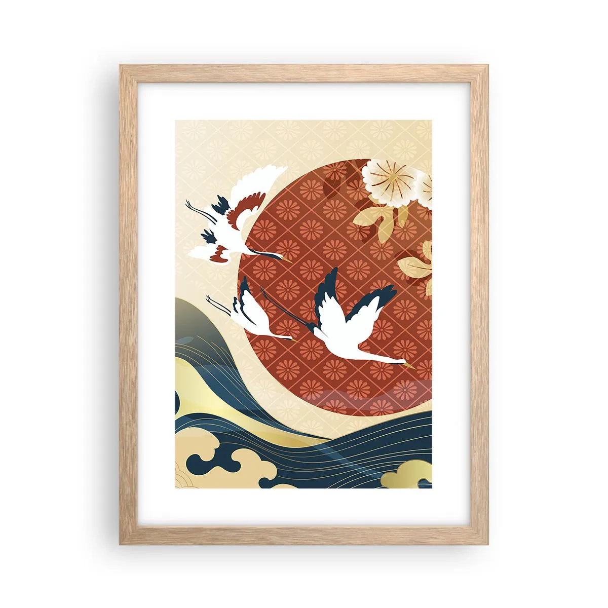 Pôster com moldura de carvalho claro - Conto de fadas japonês - 30x40 cm