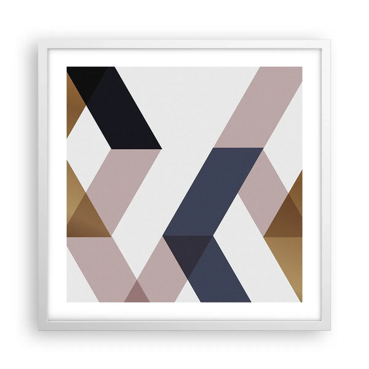 Pôster em moldura branca - Planos e ângulos - 50x50 cm