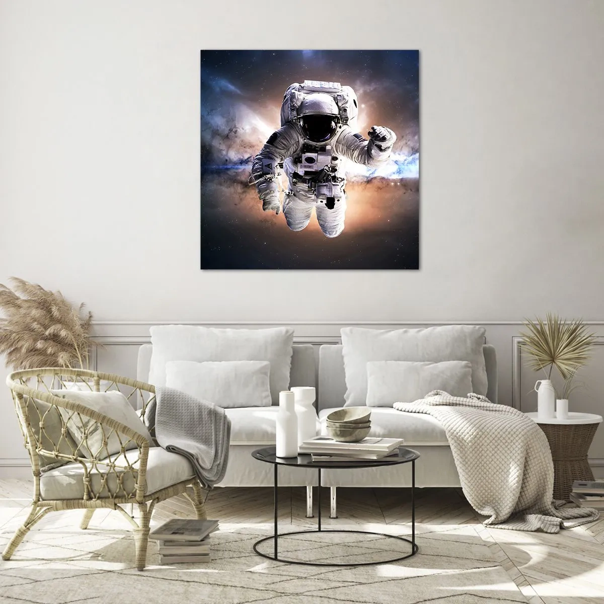 Quadro em vidro - Saudações do espaço - 60x60 cm