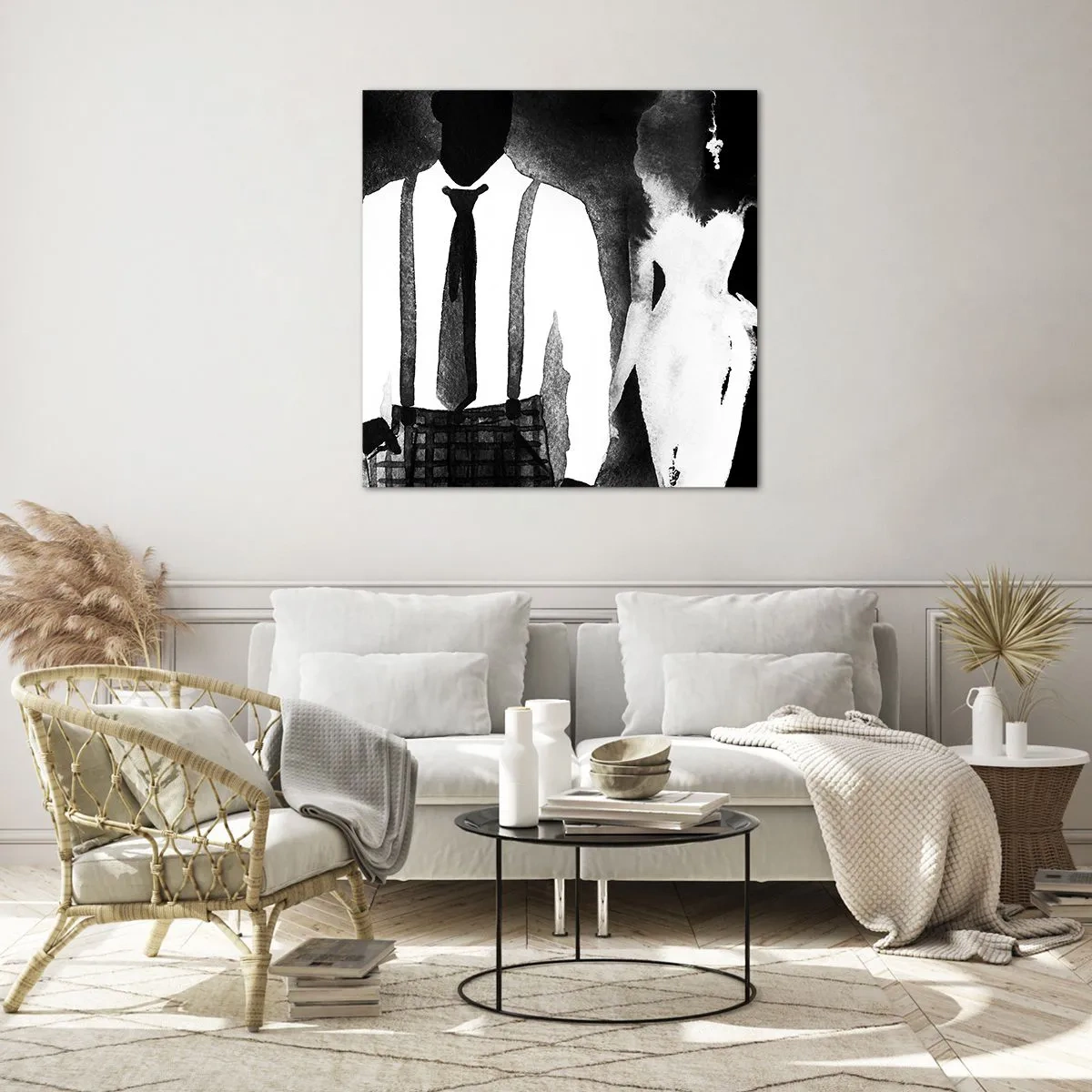 Quadro em vidro - Num clima noir - 30x30 cm