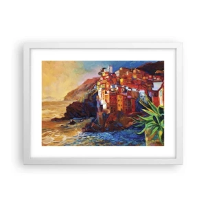 Pôster em moldura branca - Vibrações italianas - 40x30 cm