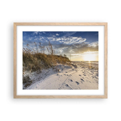 Pôster com moldura de carvalho claro - Um convite para um passeio - 50x40 cm