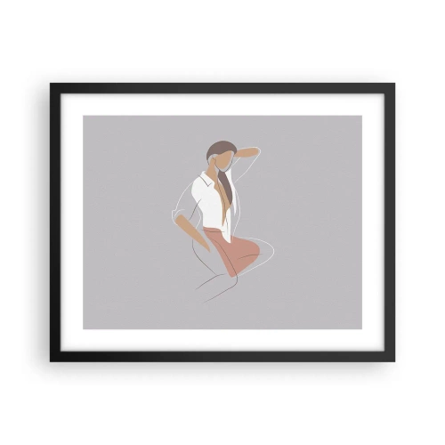 Pôster com moldura preta - O esboço do encanto - 50x40 cm