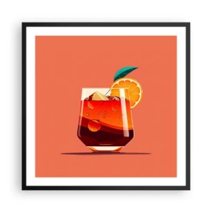 Pôster com moldura preta - Refresco de verão - 60x60 cm
