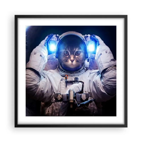 Pôster com moldura preta - Houston, temos um problema - 50x50 cm