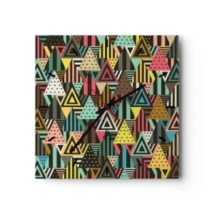 Relógio de parede - Relógio em vidro - Em ritmo para três - 30x30 cm