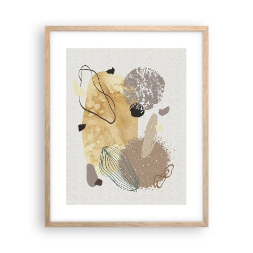 Pôster com moldura de carvalho claro - Plumcologia aplicada - 40x50 cm