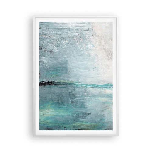 Pôster em moldura branca - Horizontalmente em azul - 70x100 cm