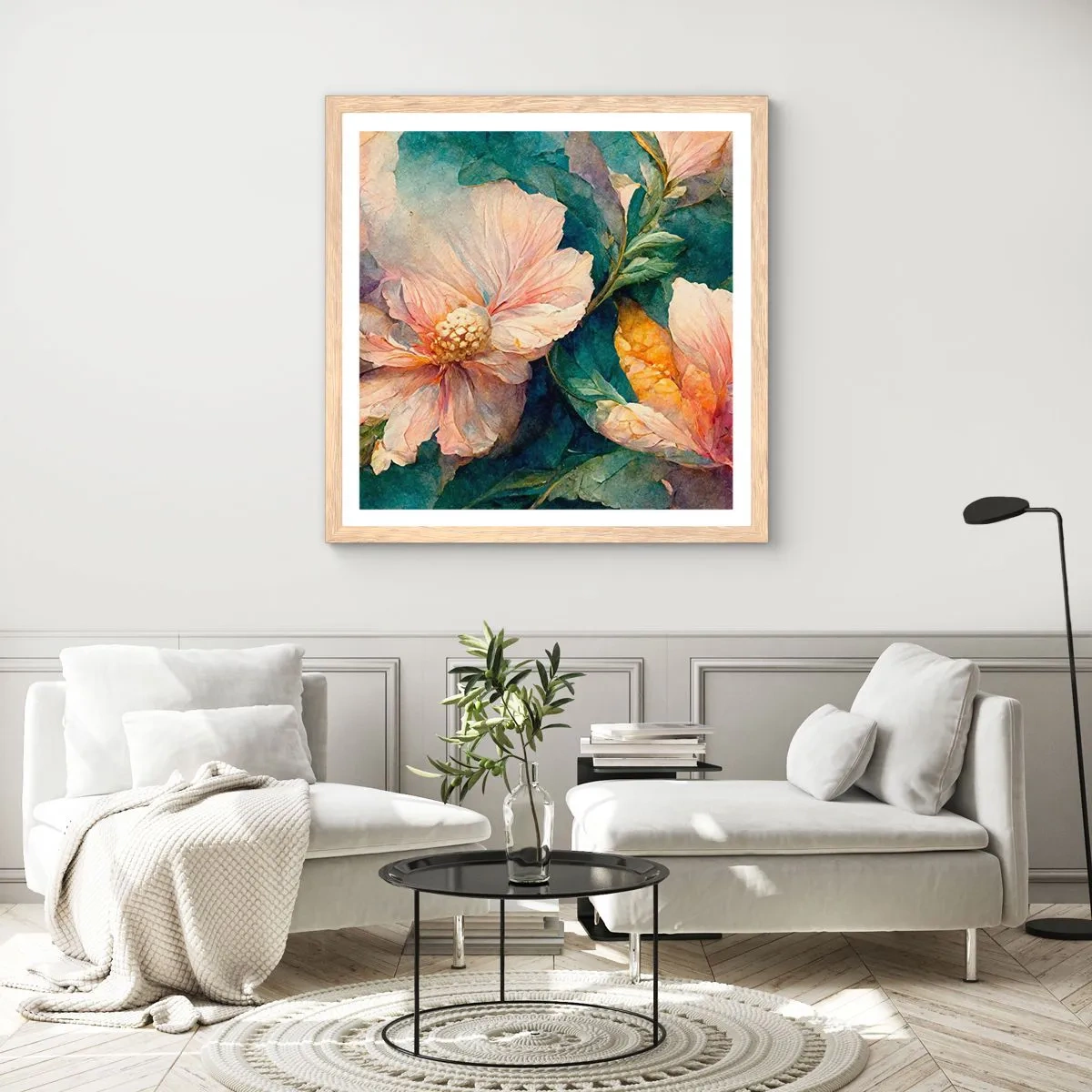 Pôster com moldura de carvalho claro - Apenas sutileza - 40x40 cm