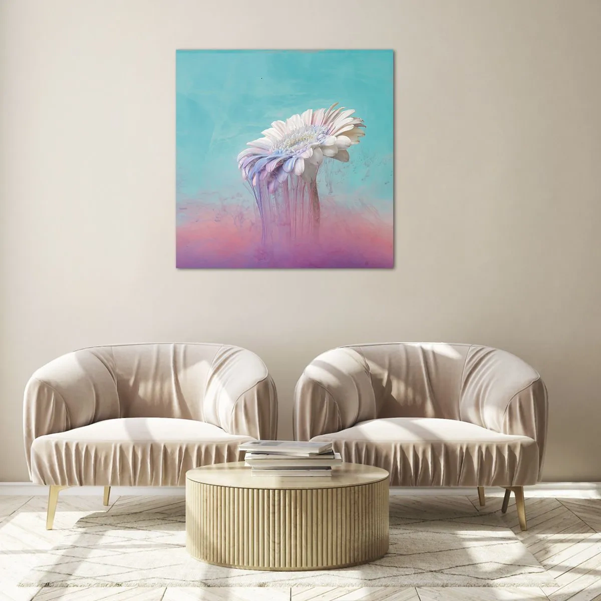 Quadro em vidro - O submundo das flores - 30x30 cm