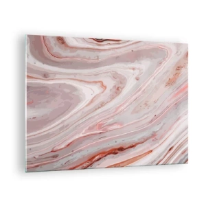 Quadro em vidro - Padrão abstrato em tons de rosa e marrom - 70x50cm - Rosa líquido - Decoração de parede moderna para a sala de estar e quarto ARTTOR