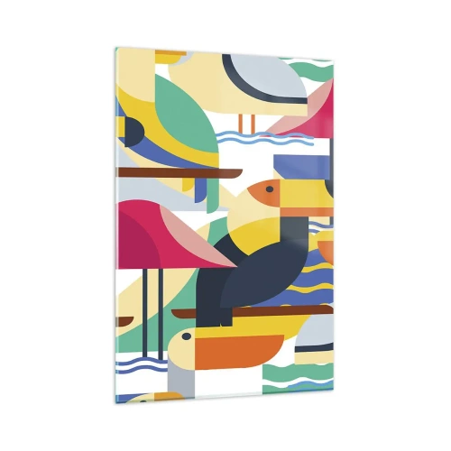 Quadro em vidro - A festa dos pássaros - 80x120 cm