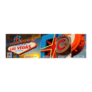 Amostra de papel de parede autocolante Deluxe Sticker - Por um sorriso do destino - Viagens, Las Vegas, Cidade - 100x30 cm