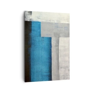 Quadro em tela - Uma composição poética de cinza e azul - 50x70 cm