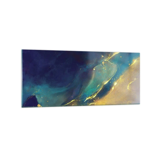 Quadro em vidro - Piscina dourada - 120x50 cm