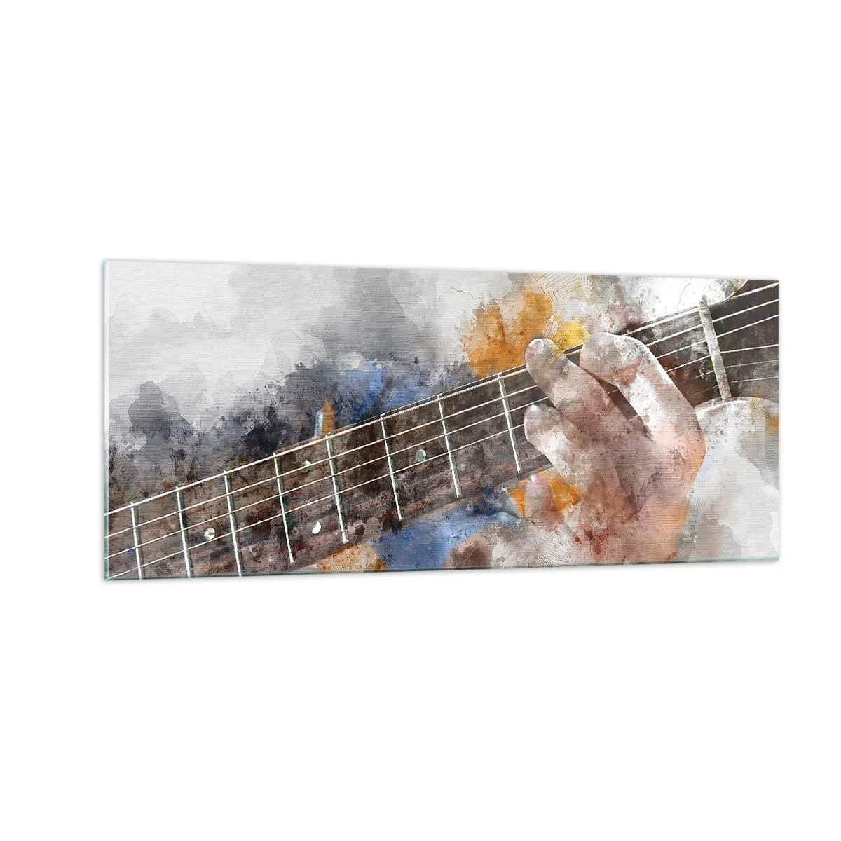 Quadro em vidro - Poesia entre as cordas - 100x40 cm