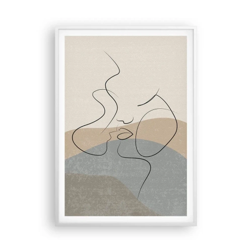 Pôster em moldura branca - Como uma pincelada - 70x100 cm