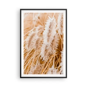 Pôster com moldura preta - O murmúrio dourado das plantas - 61x91 cm