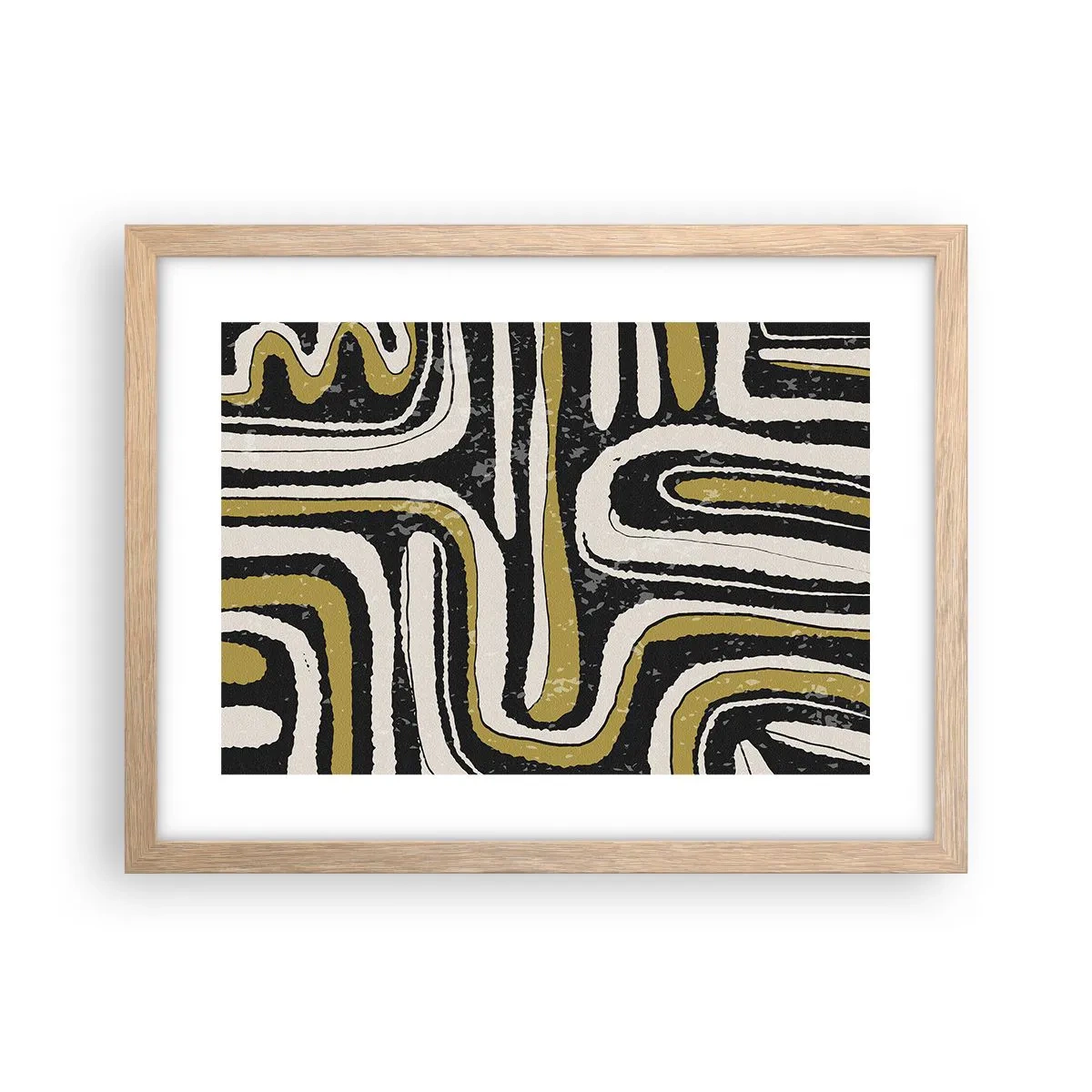 Pôster com moldura de carvalho claro - Composição: estradas e becos - 40x30 cm