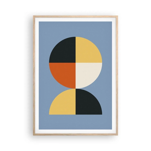 Pôster com moldura de carvalho claro - Verja e conte - 70x100 cm