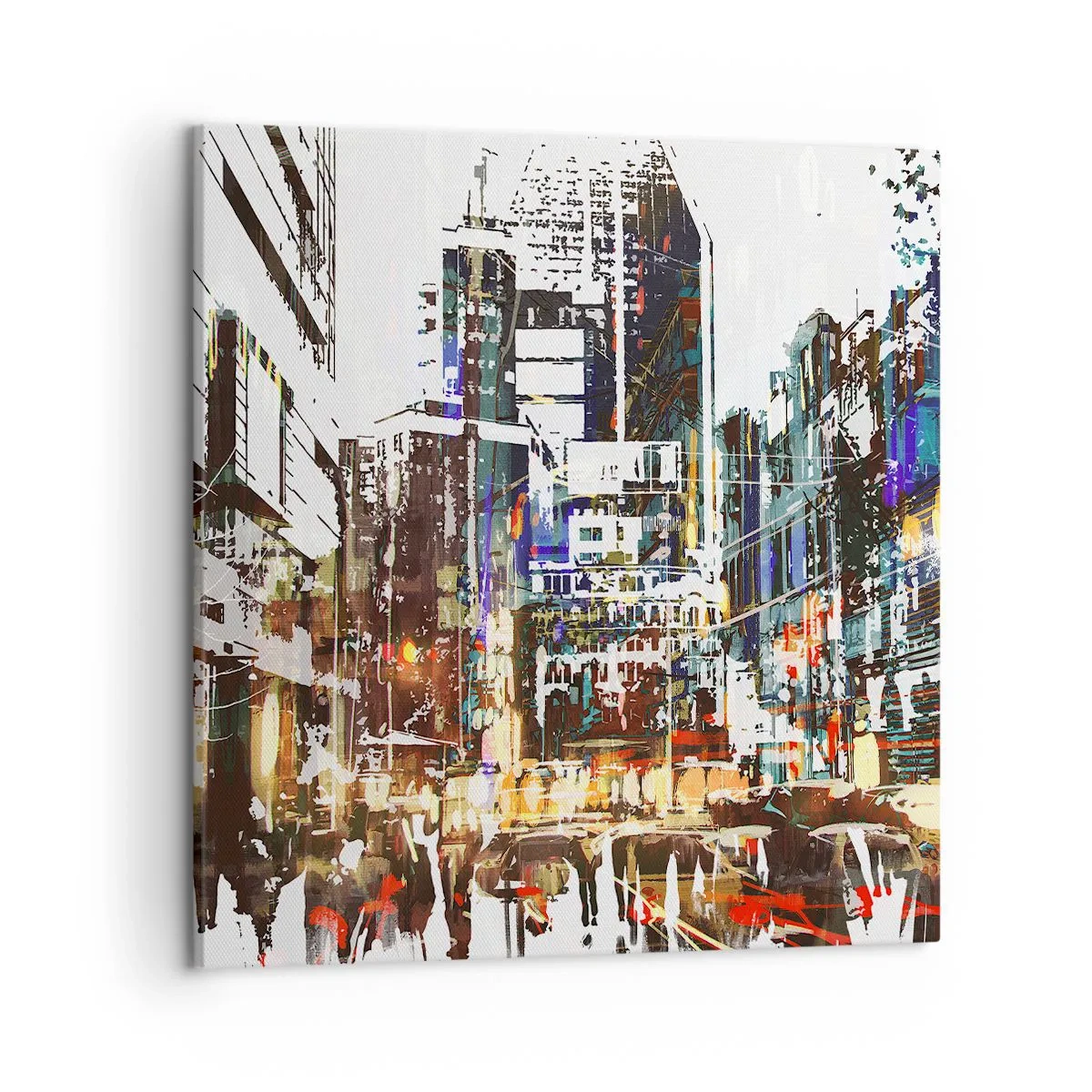 Quadro em tela - Cidade cintilante - 50x50 cm