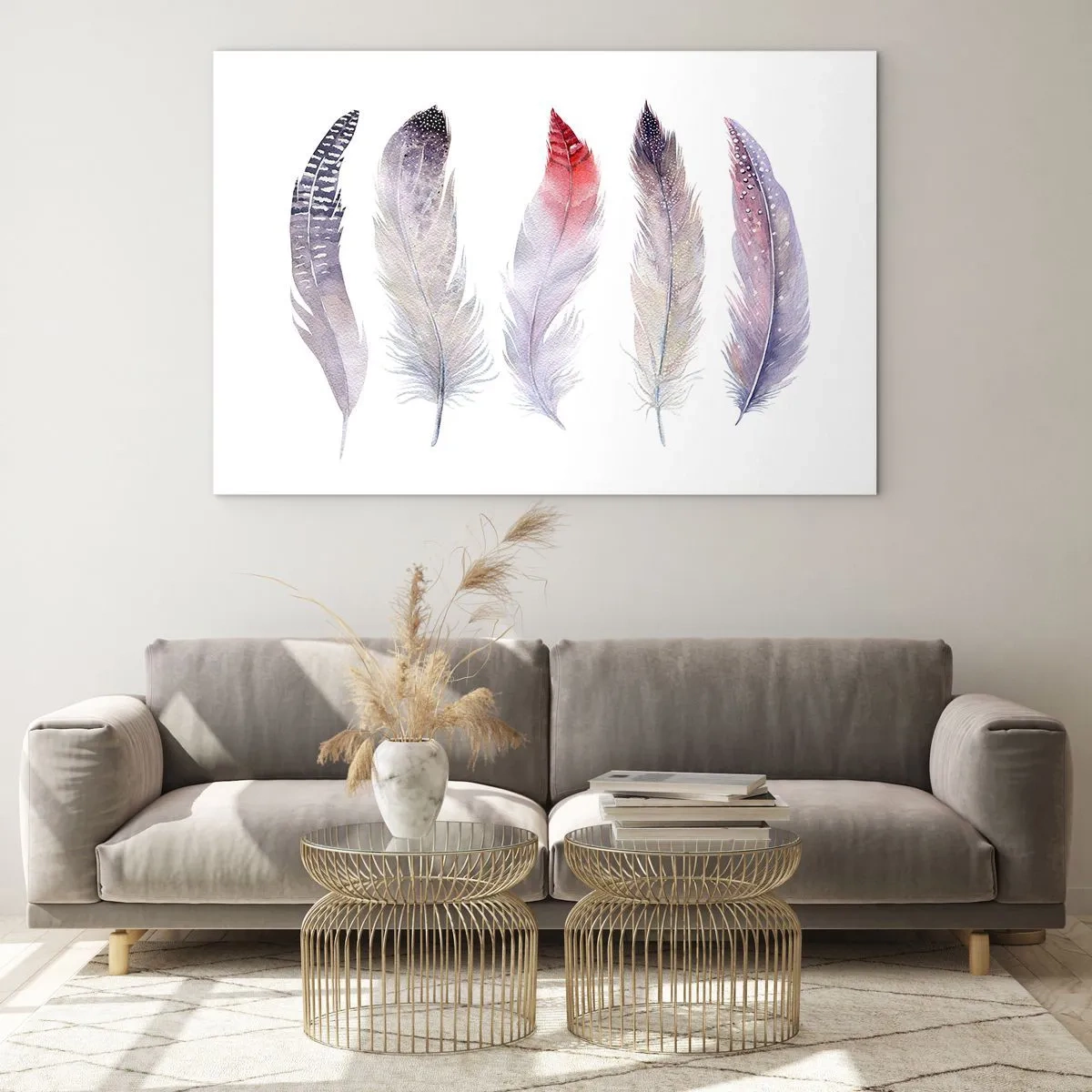 Quadro em vidro - Delicadas como uma névoa multicolorida - 120x80 cm