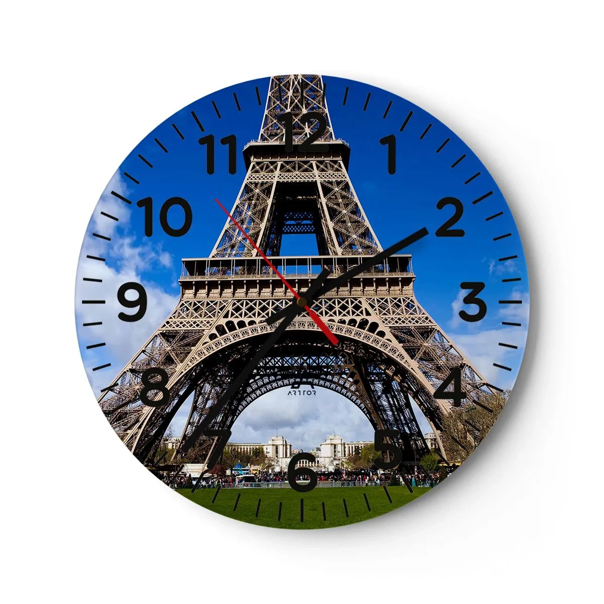 Relógio de parede - Relógio em vidro - Toda Paris aos seus pés - 40x40 cm