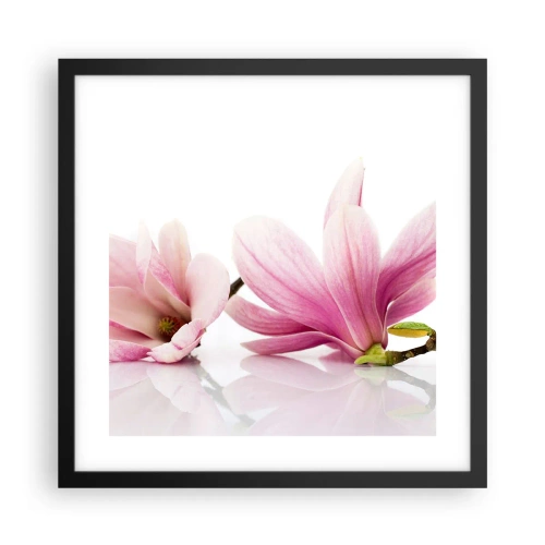 Pôster com moldura preta - Suave como um sopro de primavera - 40x40 cm