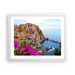 Pôster em moldura branca - A cidade que sorri - 50x40 cm