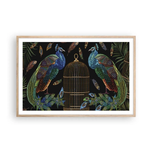 Pôster com moldura de carvalho claro - Em vestes reais - 91x61 cm