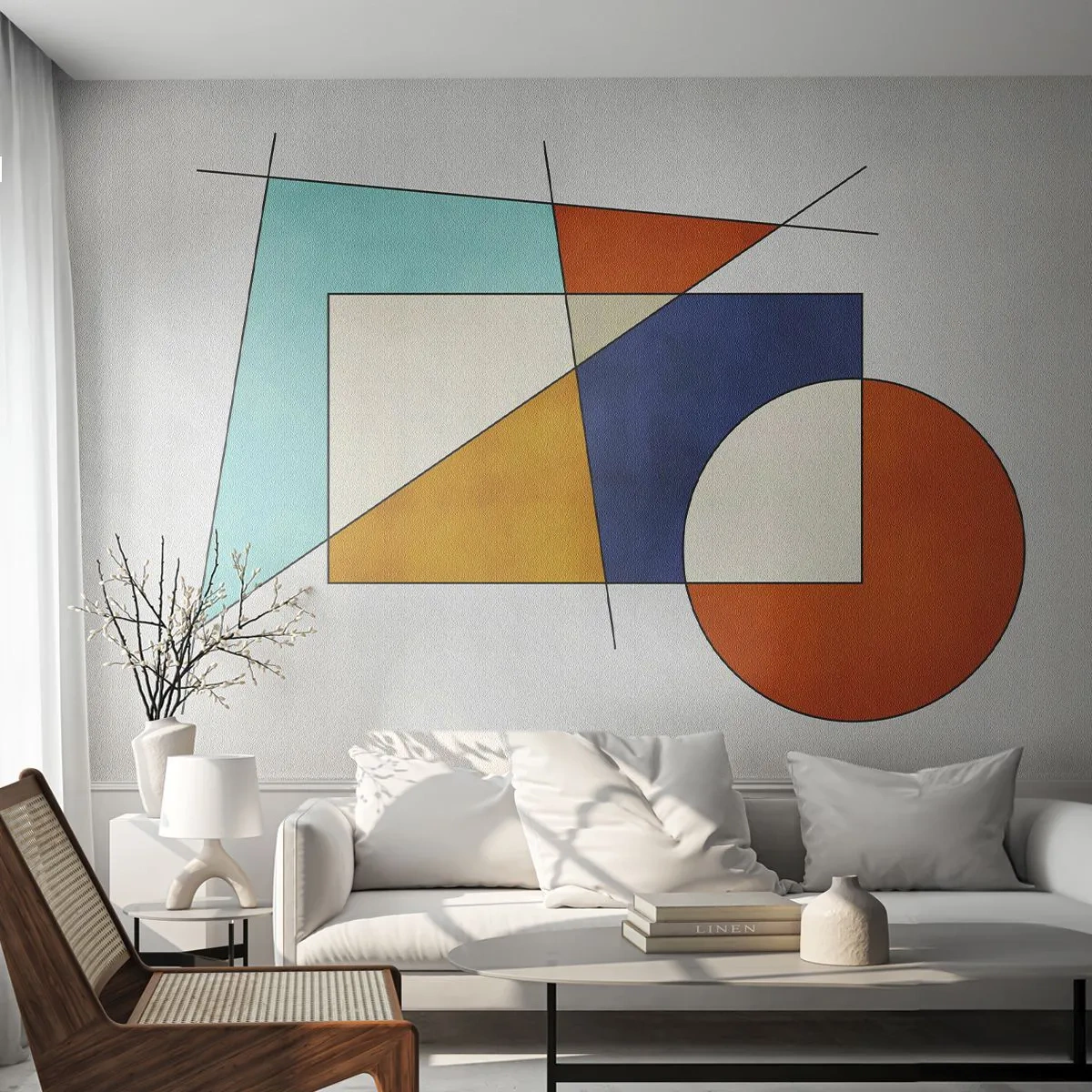 Papel de Parede Standard Eco - Abstração: diversão modernista - Geométrico, Moderno, Minimalismo - 150x105 cm
