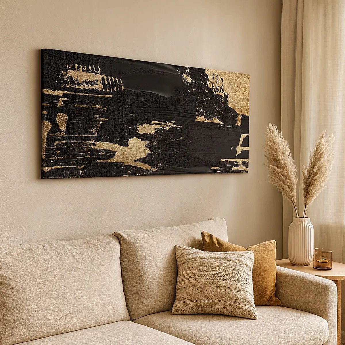 Quadro em tela - Rastro de toque - 30x30 cm