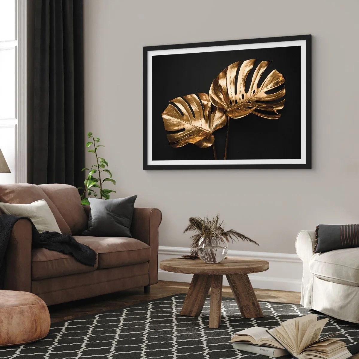 Pôster com moldura preta - Tesouros da natureza - 100x70 cm