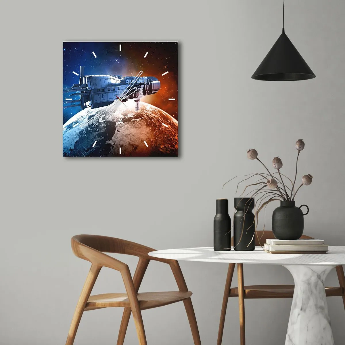 Relógio de parede - Relógio em vidro - Observador atento - 40x40 cm