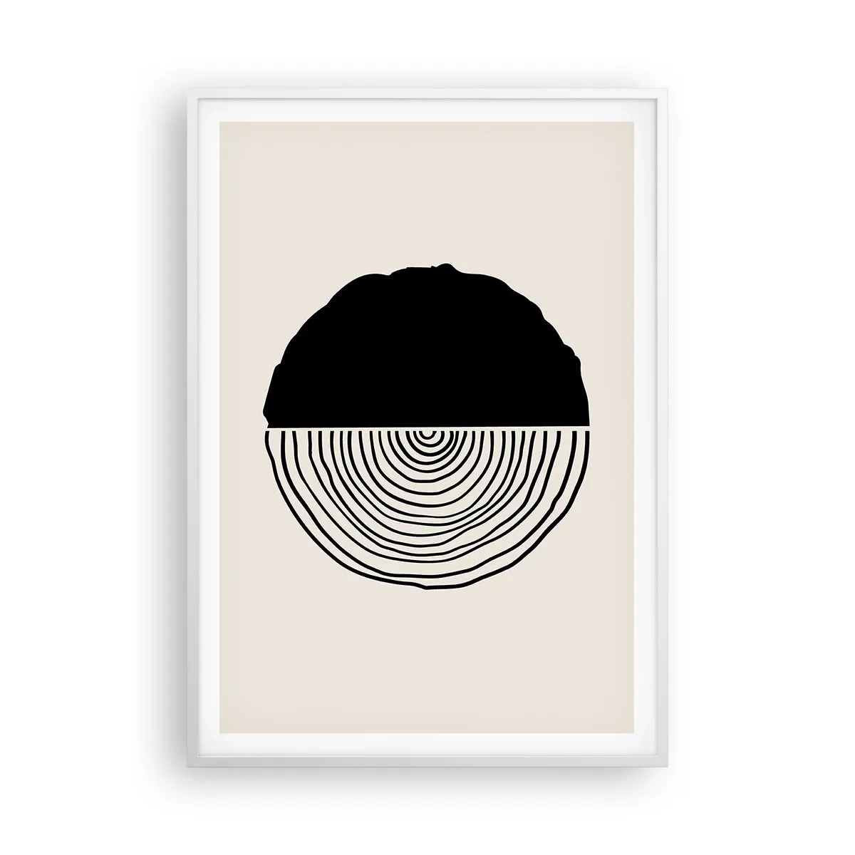 Pôster em moldura branca - Meio a meio - 70x100 cm