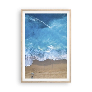 Pôster com moldura de carvalho claro - O poder do azul - 61x91 cm