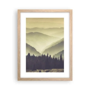 Pôster com moldura de carvalho claro - Atrás das sete montanhas... - 30x40 cm