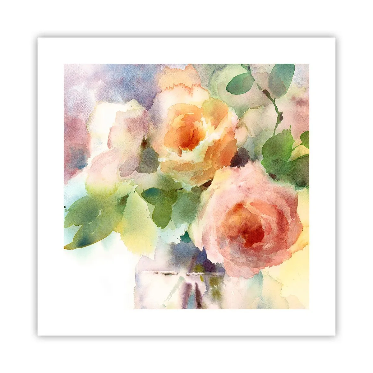 Pôster - Delicado como uma aquarela - 40x40 cm