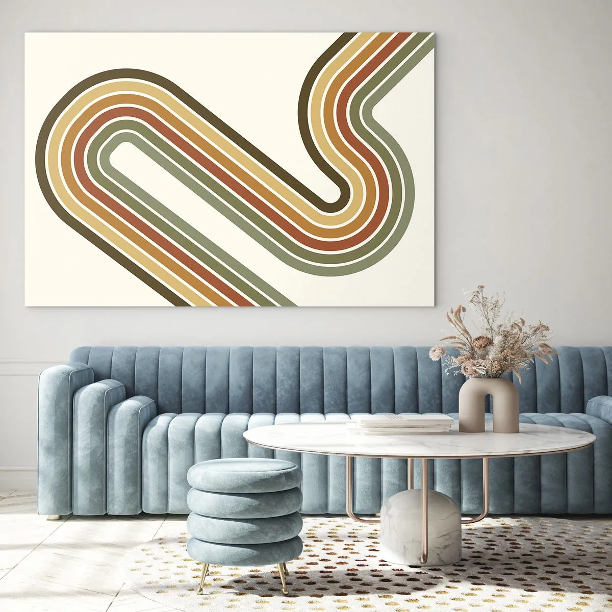 Quadro em vidro - Ziguezague para o destino - 100x70 cm