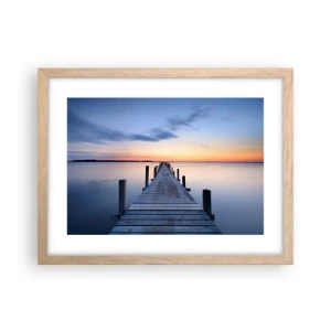 Pôster com moldura de carvalho claro - A calma de um crepúsculo sereno - 40x30 cm