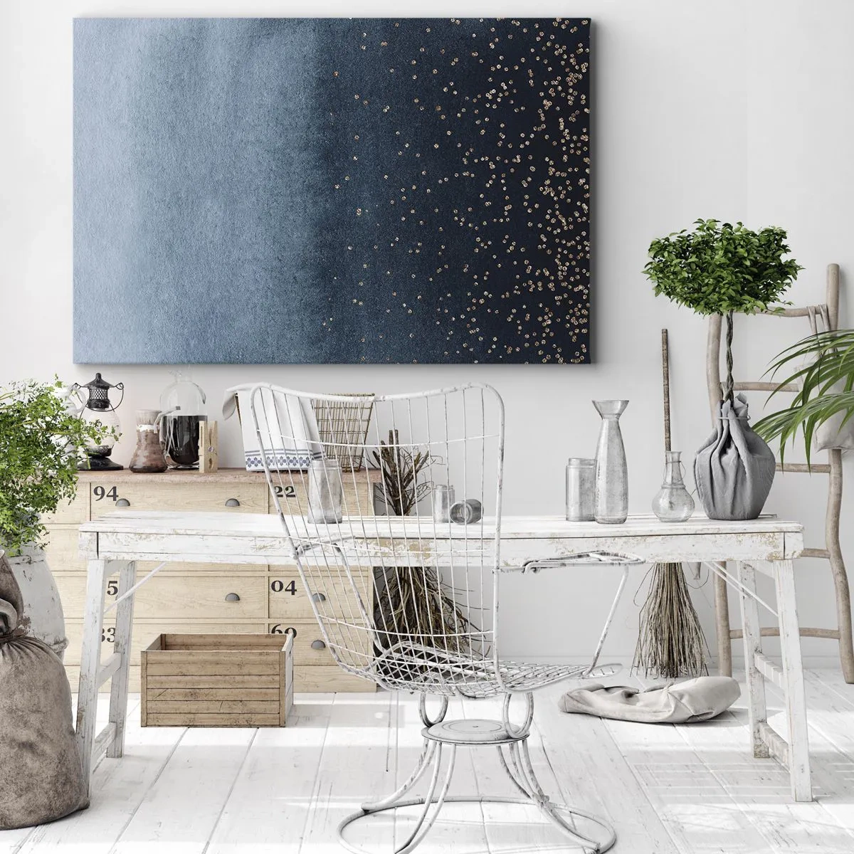 Quadro em tela - Composição – fases azuis - 100x70 cm